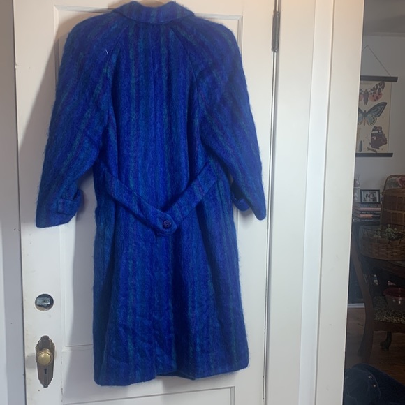 Vintage 80s Paul Levy Fuzzy Mohair Peacoat large - Picture 3 of 5